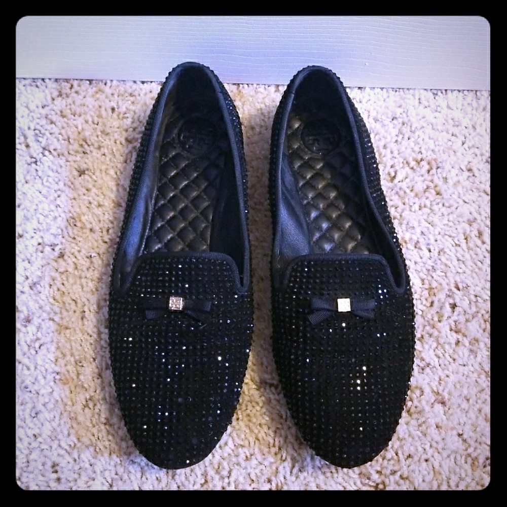 Tory burch sparkly loafers